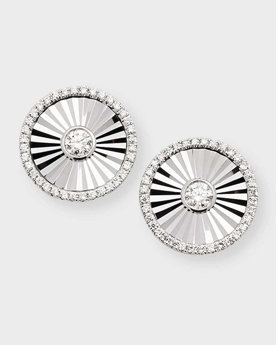 18K White Gold Bella Melee Diamond Stud Earrings